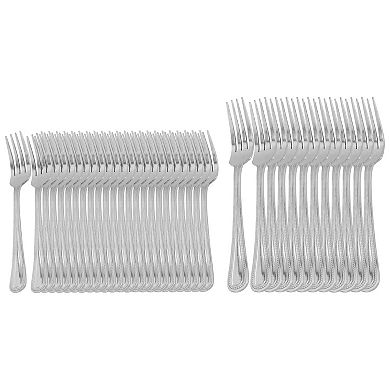 87 Piece Stainless Steel Flatware and Serving Utensil Set in Silver