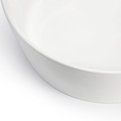 2 Piece 6.75 Inch Round Fine Ceramic Side Bowl Sets in White