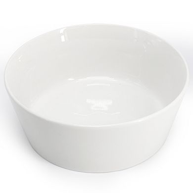 2 Piece 6.75 Inch Round Fine Ceramic Side Bowl Sets in White