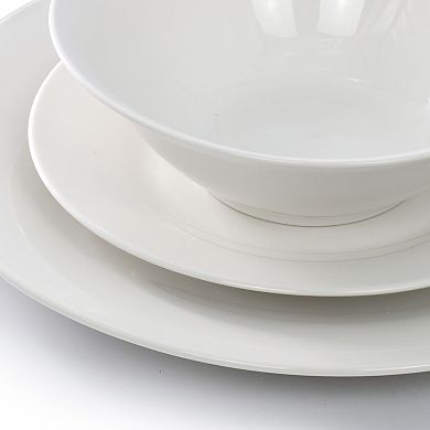 12 Piece Round Fine Ceramic Dinnerware Set