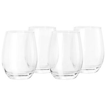 4 pc 18oz Classic Stemless Wine Glass Set