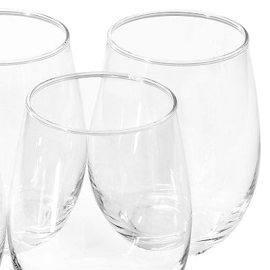 4 Piece 18oz Classic Stemless Wine Glass Set