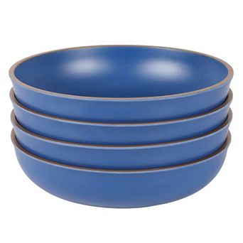4 pc 8.5 Inch Melamine Dinner Bowl Set In Blue