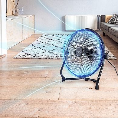 14 Inch Twin Pack Industrial High Velocity Heavy Duty Metal Floor Fan with 3 Speed Settings