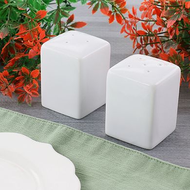 Porcelain 2.25 Inch Square Salt and Pepper Shakers