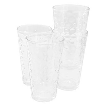 4 pc 13.5 Ounce Bubble Glass Tumbler Set
