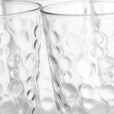 4 Piece 13.5 Ounce Bubble Glass Tumbler Set