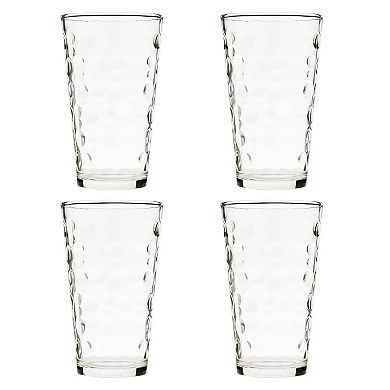 4 Piece 13.5 Ounce Bubble Glass Tumbler Set