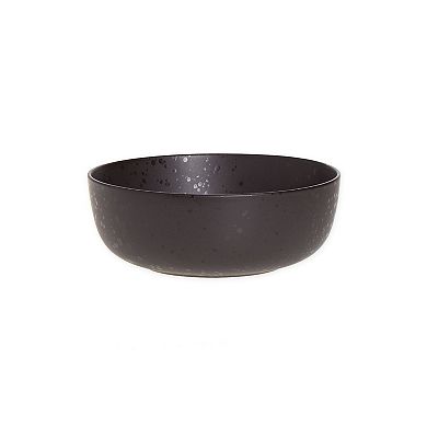 16 Piece Stoneware Dinnerware Set in Pepper With Reactive Glaze