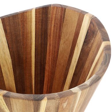 Acacia Wood Salad Bowl with Serving Utensils