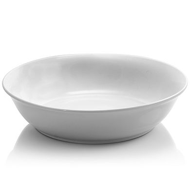8.75 in. Stoneware Dinner and Serving Bowls in White, Set of 4