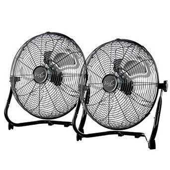 20 Inch Twin Pack Industrial Tilting High Velocity 3 Speed Metal Floor Fan