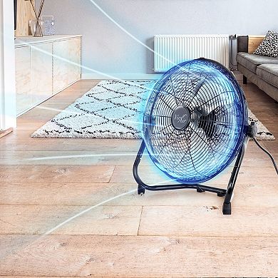 20 Inch Twin Pack Industrial Tilting High Velocity 3 Speed Metal Floor Fan