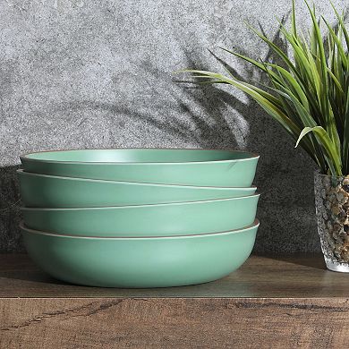 4 Poece 8.5 Inch Melamine Dinner Bowl Set In Green