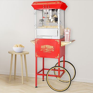 Roosevelt 8oz Popcorn Machine with Cart by Great Northern Popcorn