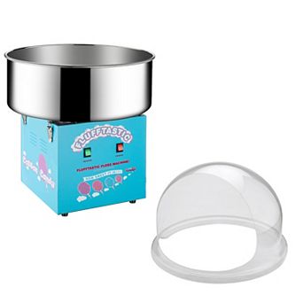 Blue 100W Flufftastic Cotton Candy Maker with Dome Shield by Great Northern Popcorn