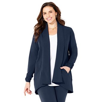 Catherines Relaxed Stretch Crepe Blazer