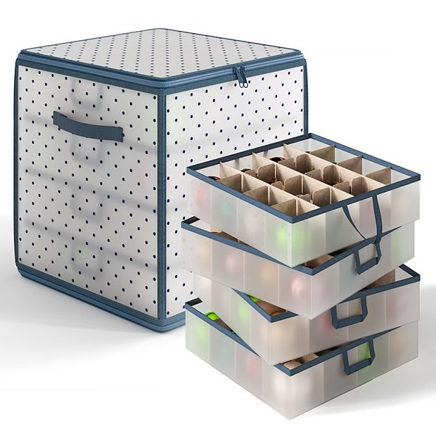 Hearth & Harbor Christmas Plastic Ornament Storage Box With 4