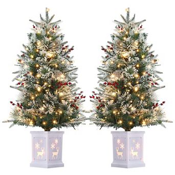 2 pc 3 FT Christmas Tree, Pre-Lit Christmas Tree with 78 LED Lights, Battery-Powered