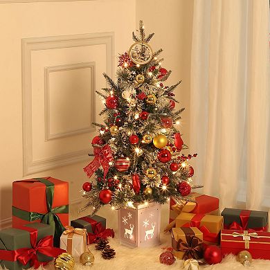 2pcs 3 FT Christmas Tree, Pre-Lit Christmas Tree with 78 LED Lights, Battery-Powered
