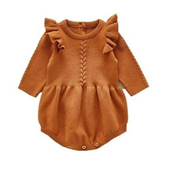 Baby Girls Pumpkin Spice Knit Romper