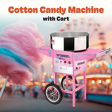 Vortex Pink Cotton Candy Machine with Cart by Great Northern Popcorn
