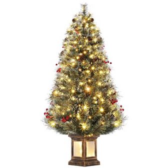 4.5ft Artificial Christmas Tree, Prelit Christmas Tree for Party Decoration with 108 Warm