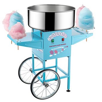 Flufftastic 1000W Blue Cotton Candy Machine with Cart by Great Northern Popcorn