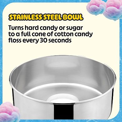 Flufftastic 1000W Blue Cotton Candy Machine with Cart by Great Northern Popcorn