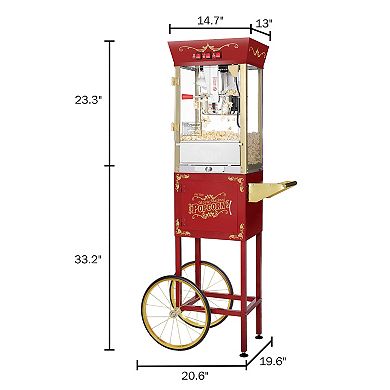 8oz Matinee Popcorn Machine with Cart by Great Northern Popcorn