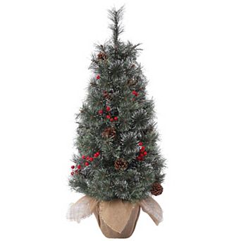 Christmas Tree, 3ft Pre-Lit Christmas Tree with 78 Warm White Led Lights