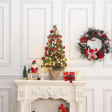 Christmas Tree, 3ft Pre-Lit Christmas Tree with 78 Warm White Led Lights