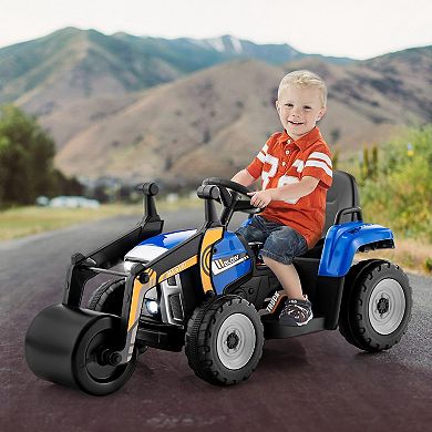 12v Kids Ride-on Road Roller With Remote Control