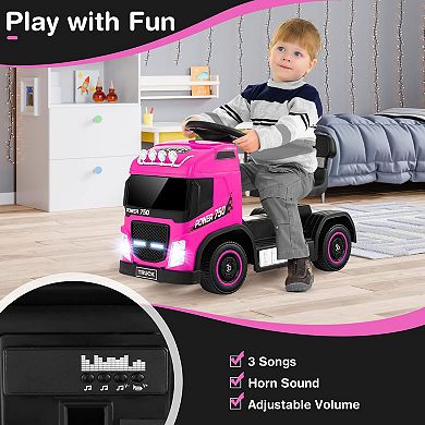 6v Kids Electric Ride-on Truck With Adjustable Seat