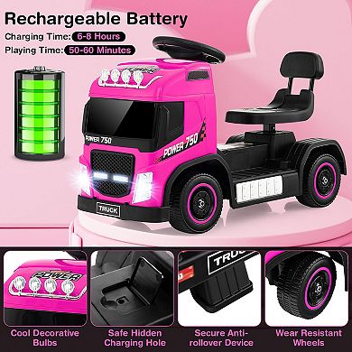 6v Kids Electric Ride-on Truck With Adjustable Seat