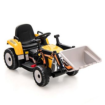 12v Kids Ride-on Excavator With Adjustable Arm & Bucket-yellow