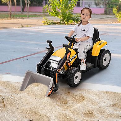 12v Kids Ride-on Excavator With Adjustable Arm & Bucket-yellow