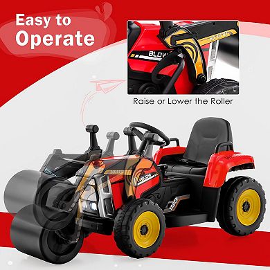 12v Kids Ride-on Road Roller With Remote Control