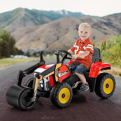 12v Kids Ride-on Road Roller With Remote Control