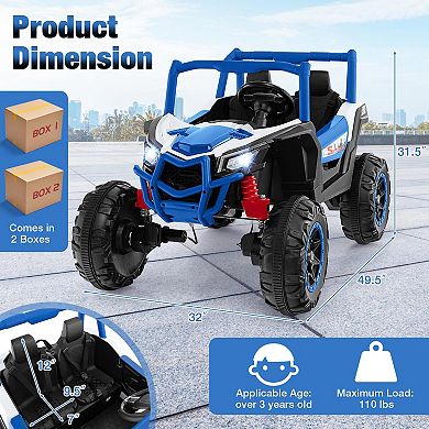 2-seater Kids Ride-on Utv With 2.4g Remote Control