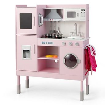 Pretend Play Kitchen For Kids With 16 pc Accessories