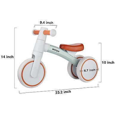 Baby Balance Bike Pedal-less 3 Wheels For 1 Year Old Toddlers