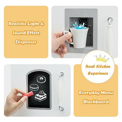 Kitchen Pretend Play Cookware Toys For Kids With Water Dispenser