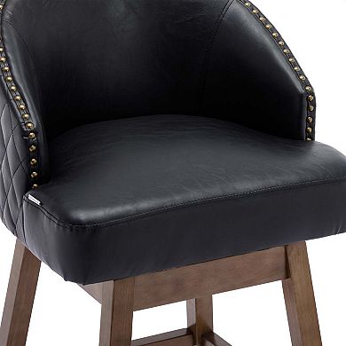 Mondawe Bar Stools 360 Degree Swivel Counter Height Chairs with Footrest (Set of 2 )