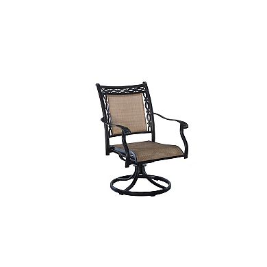 Mondawe Aluminum Outdoor Patio Swivel Dining Arm Chair (set of 6)
