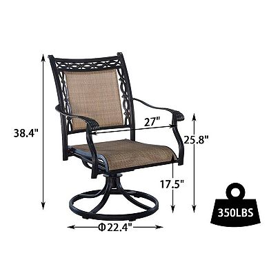 Mondawe Aluminum Outdoor Patio Swivel Dining Arm Chair (set of 6)