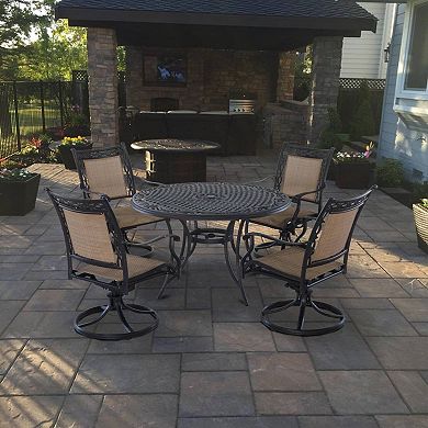 Mondawe Aluminum Outdoor Patio Swivel Dining Arm Chair (set of 4)