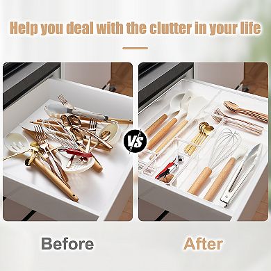 Sorbus 6-Piece Kitchen Drawer Organizer Set - Great for storing Utensils, Silverware, and More