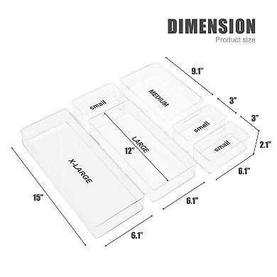 Sorbus 6-Piece Kitchen Drawer Organizer Set - Great for storing Utensils, Silverware, and More