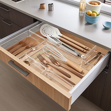 Sorbus 6-Piece Kitchen Drawer Organizer Set - Great for storing Utensils, Silverware, and More
